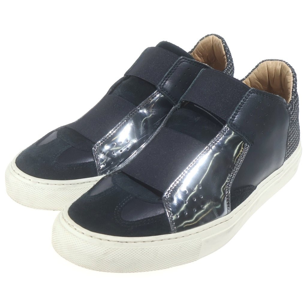 MM6 Maison Margiela(エムエムシックスメゾンマルジェラ) 16SS 再構築 パッチワーク ローカットスニーカー シューズ ブラック/シルバー S40WS0035 レディース