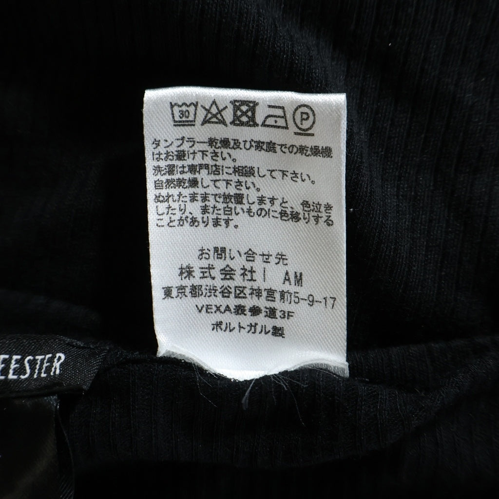 ANN DEMEULEMEESTER(アンドゥムルメステール) 05SS RE-EDITION ハートプリント ノースリーブリブワンピース ロング丈 カットソー リヨセル コットン ブラック レディース