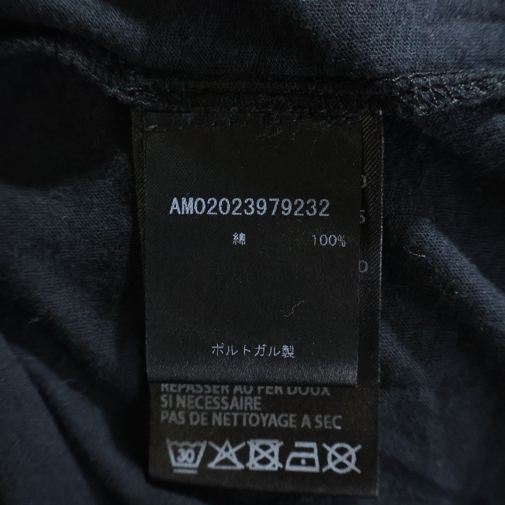 ANN DEMEULEMEESTER(アンドゥムルメステール) 10s バックロゴ 半袖Tシャツ カットソー コットン 両面プリント コロネット ブラック レディース