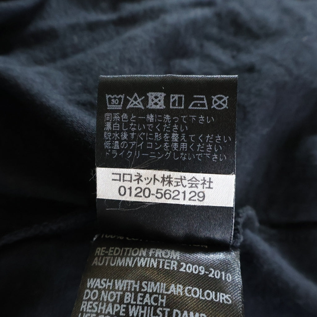 ANN DEMEULEMEESTER(アンドゥムルメステール) 10s バックロゴ 半袖Tシャツ カットソー コットン 両面プリント コロネット ブラック レディース