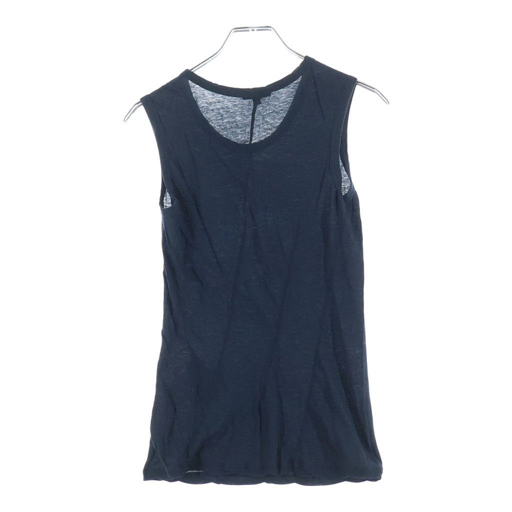 ANN DEMEULEMEESTER(アンドゥムルメステール) 00s 本人期 ハンドプリント ノースリーブトップス タンクトップ カットソー オリゾンティ ブラック レディース