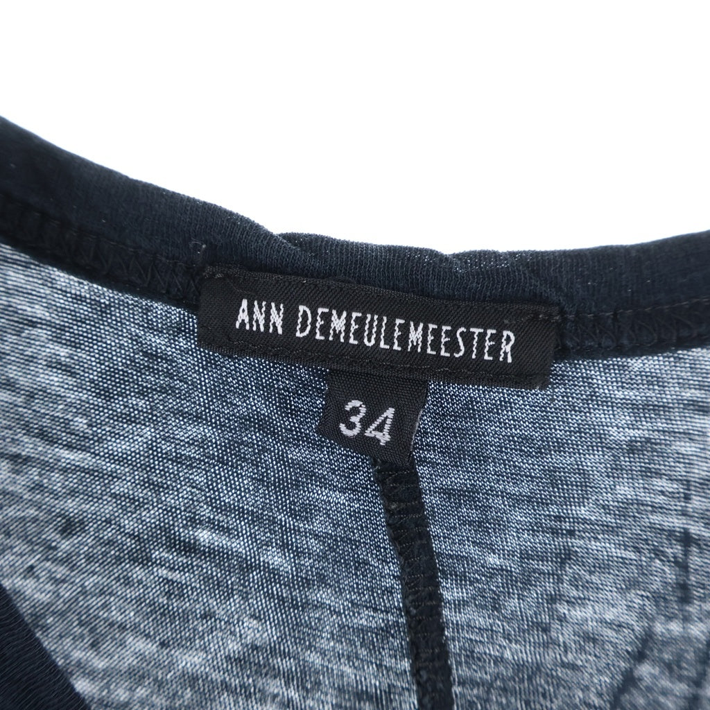 ANN DEMEULEMEESTER(アンドゥムルメステール) 00s 本人期 ハンドプリント ノースリーブトップス タンクトップ カットソー オリゾンティ ブラック レディース