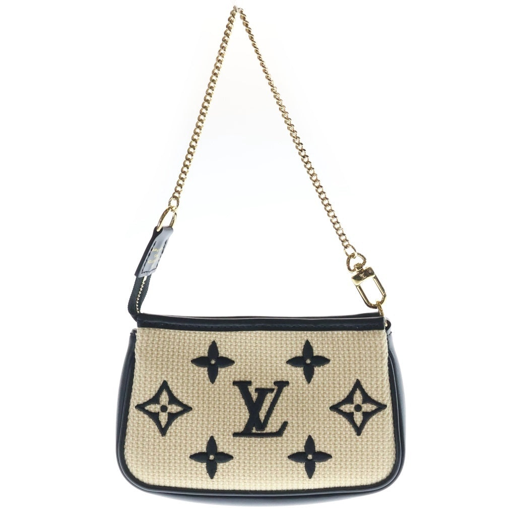 LOUIS VUITTON(ルイヴィトン) モノグラム バイ ザ プール ミニ ポシェット アクセソワール アクセサリーポーチ ハンドバッグ ゴールド金具 ベージュ/ブラック M82472 レディース