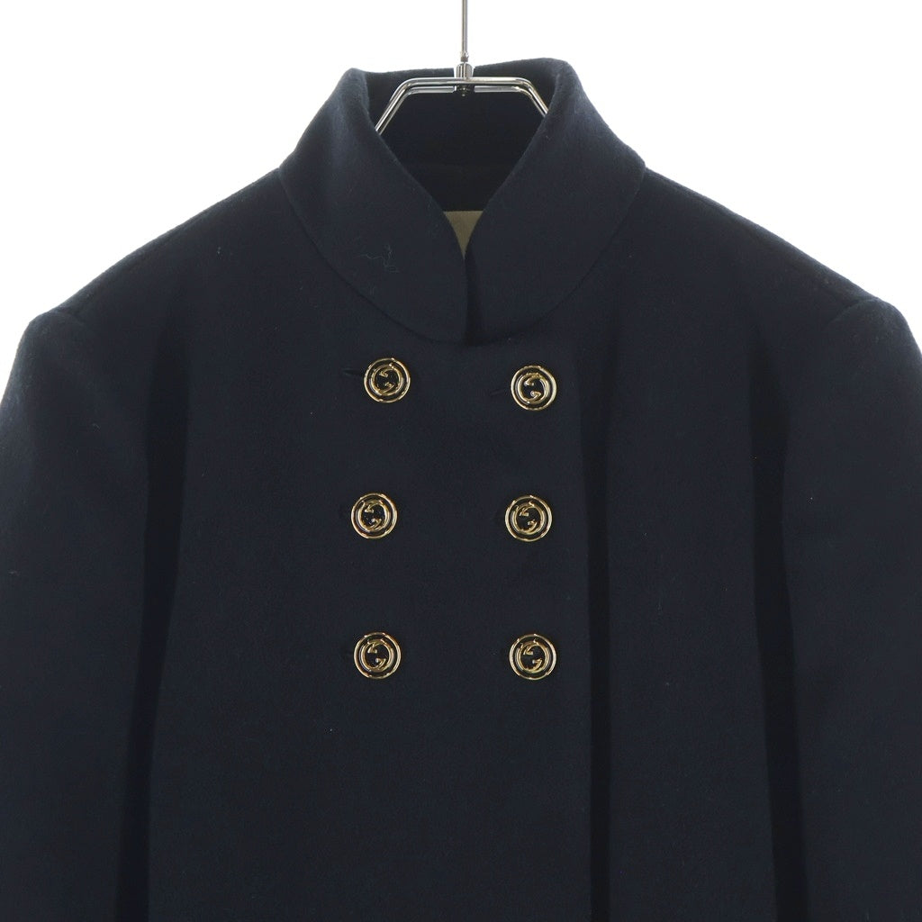 GUCCI(グッチ) インターロッキングGボタン ロングコート ブラック #38 619325 レディース