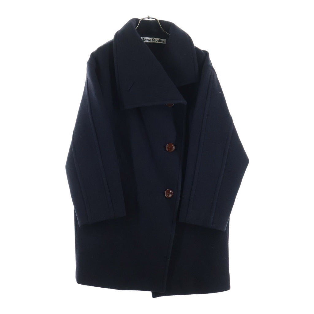 Acne Studios(アクネ ストゥディオズ) 22AW Pernell Neck Oversized Wool Coat ファンネルネック オーバーサイズド ウールコート ブラック FN-WN-OUTW000677 レディース