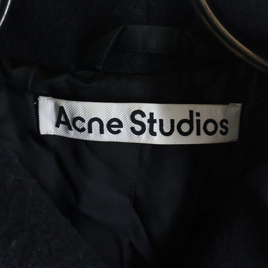 Acne Studios(アクネ ストゥディオズ) 22AW Pernell Neck Oversized Wool Coat ファンネルネック オーバーサイズド ウールコート ブラック FN-WN-OUTW000677 レディース