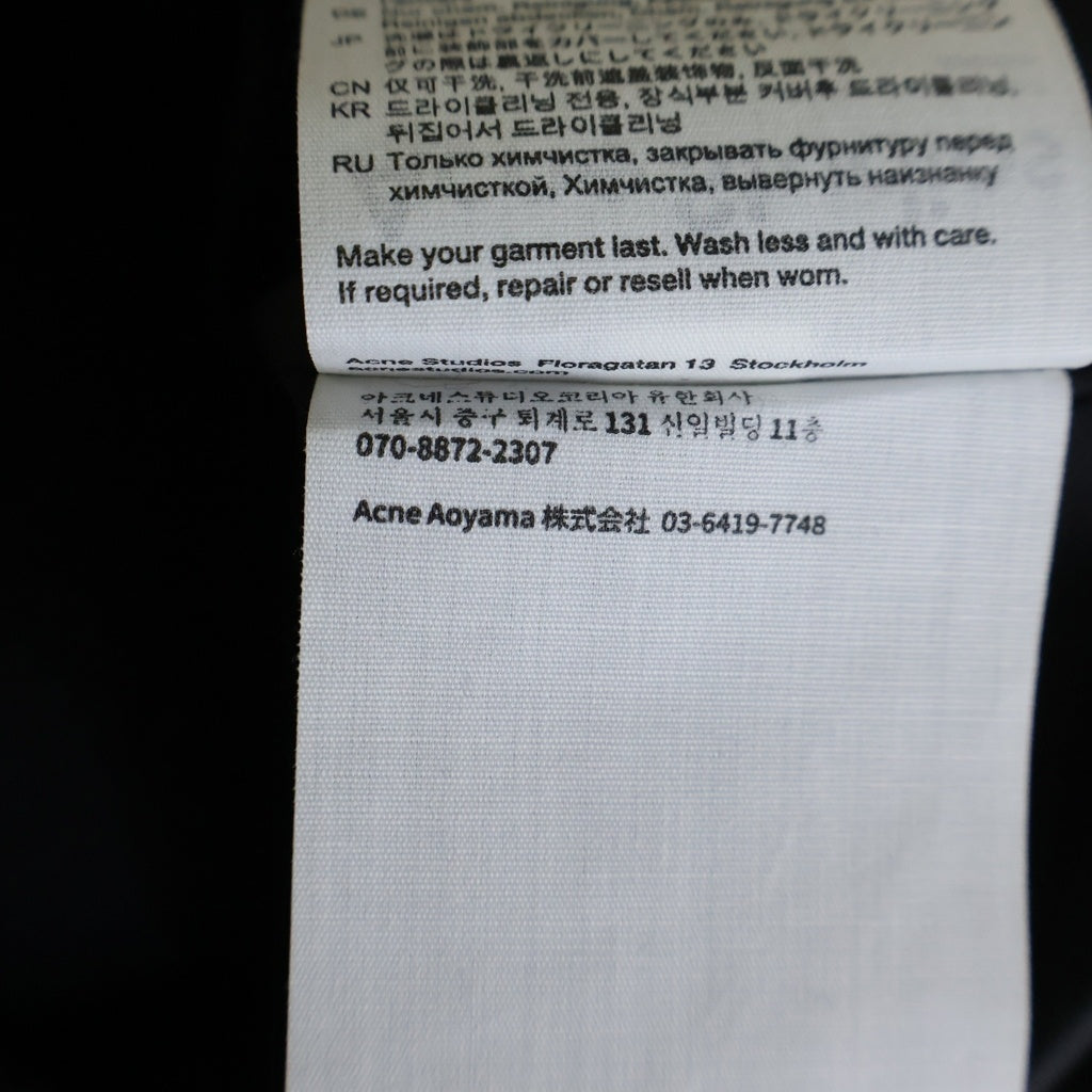 Acne Studios(アクネ ストゥディオズ) 22AW Pernell Neck Oversized Wool Coat ファンネルネック オーバーサイズド ウールコート ブラック FN-WN-OUTW000677 レディース