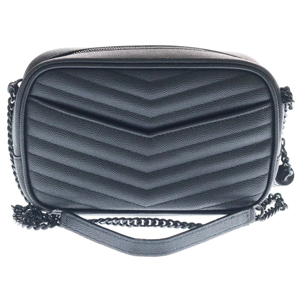 SAINT LAURENT PARIS(サンローランパリ) ルー ミニバック チェーンショルダーバッグ ブラック レザー 612579 ブラック金具 レディース