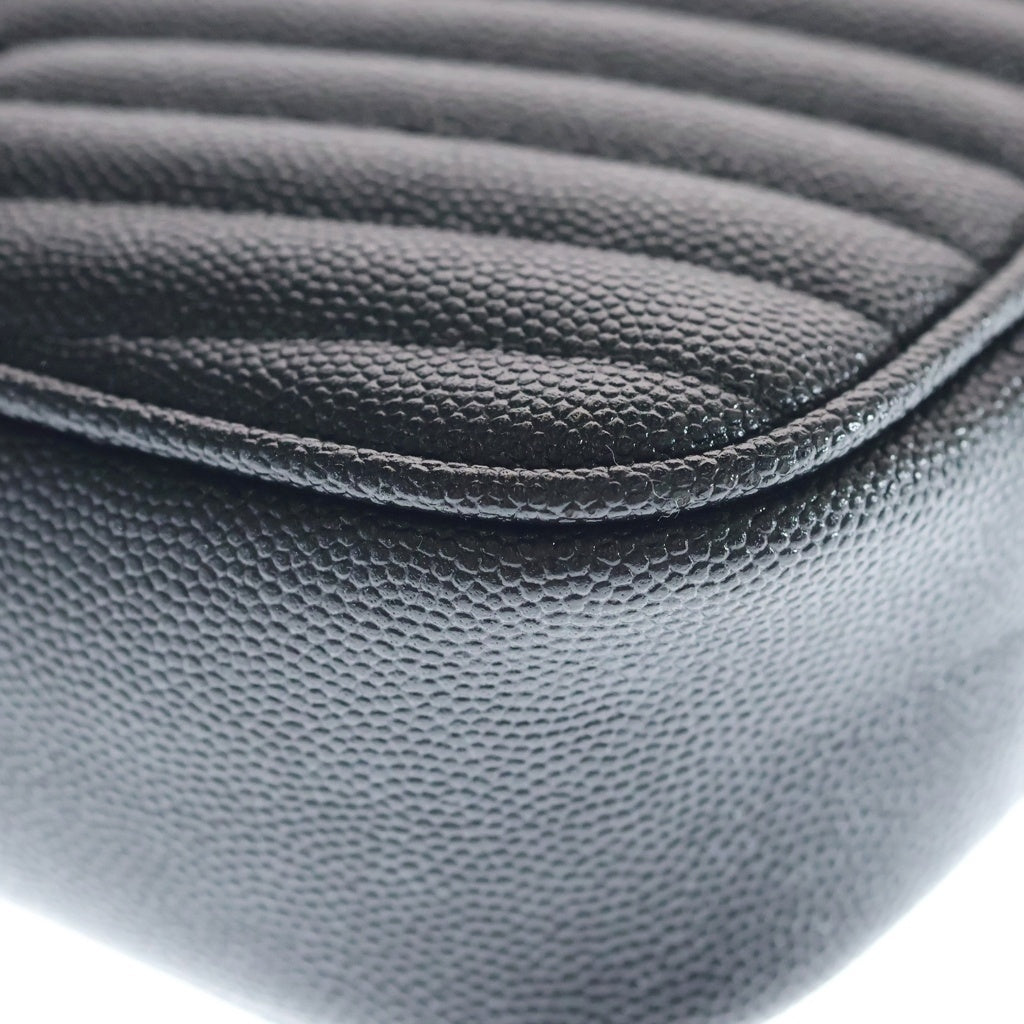 SAINT LAURENT PARIS(サンローランパリ) ルー ミニバック チェーンショルダーバッグ ブラック レザー 612579 ブラック金具 レディース