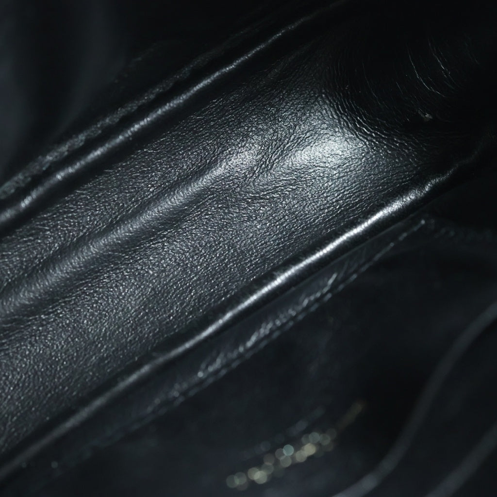 SAINT LAURENT PARIS(サンローランパリ) ルー ミニバック チェーンショルダーバッグ ブラック レザー 612579 ブラック金具 レディース
