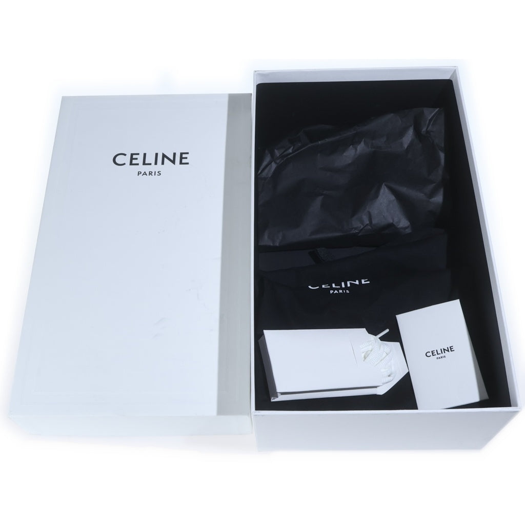 CELINE(セリーヌ) CR-02 レザー レースアップ ローカットシューズ スニーカー ホワイト/ブラック レディース