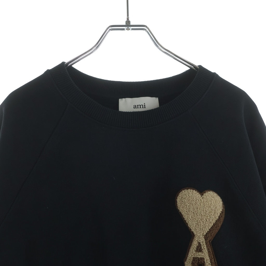 ami paris(アミパリス) ハートワッペンクルーネックトレーナー スウェット ブラック #XL