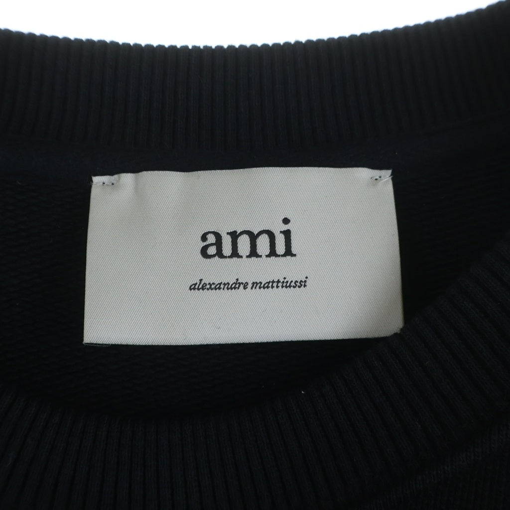 ami paris(アミパリス) ハートワッペンクルーネックトレーナー スウェット ブラック #XL