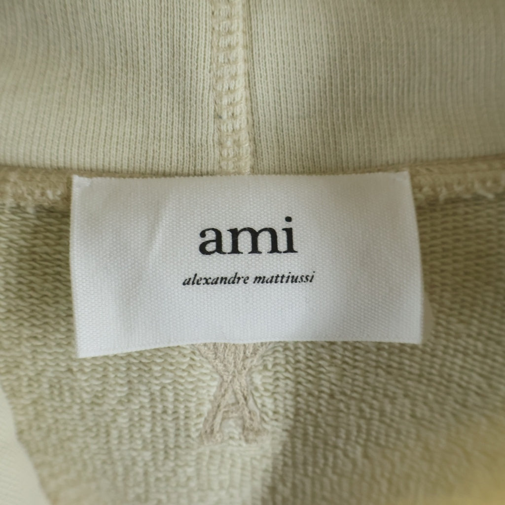 ami paris(アミパリス) フロント刺繍パーカー フーディー ライトイエロー #XL