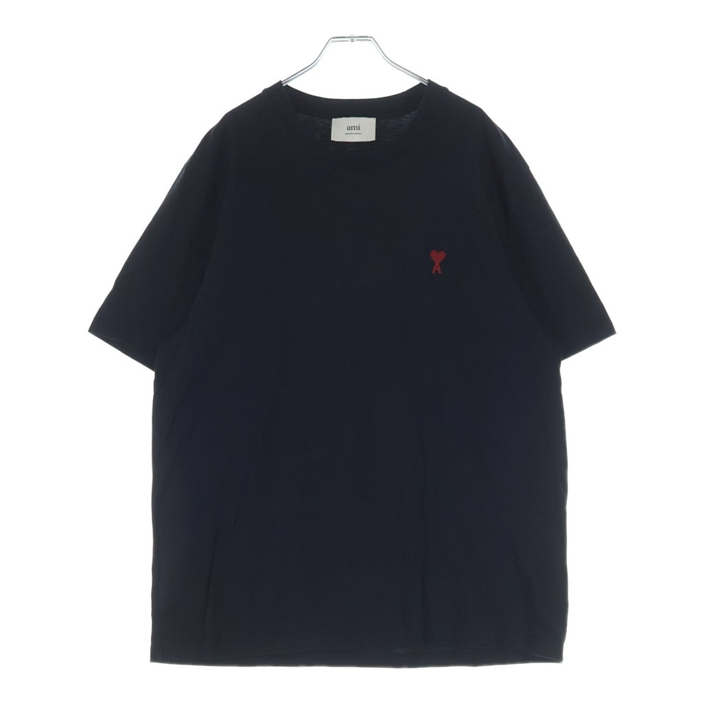 ami paris(アミパリス) ロゴ刺繍半袖Tシャツ ブラック #XXL