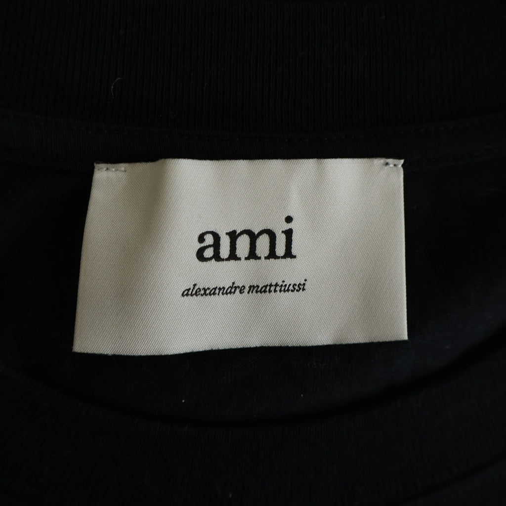 ami paris(アミパリス) ロゴ刺繍半袖Tシャツ ブラック #XXL