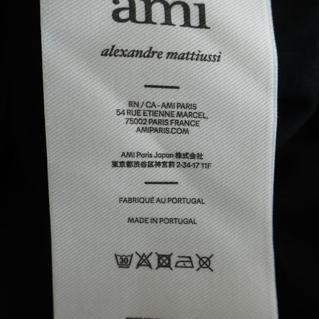 ami paris(アミパリス) ロゴ刺繍半袖Tシャツ ブラック #XXL