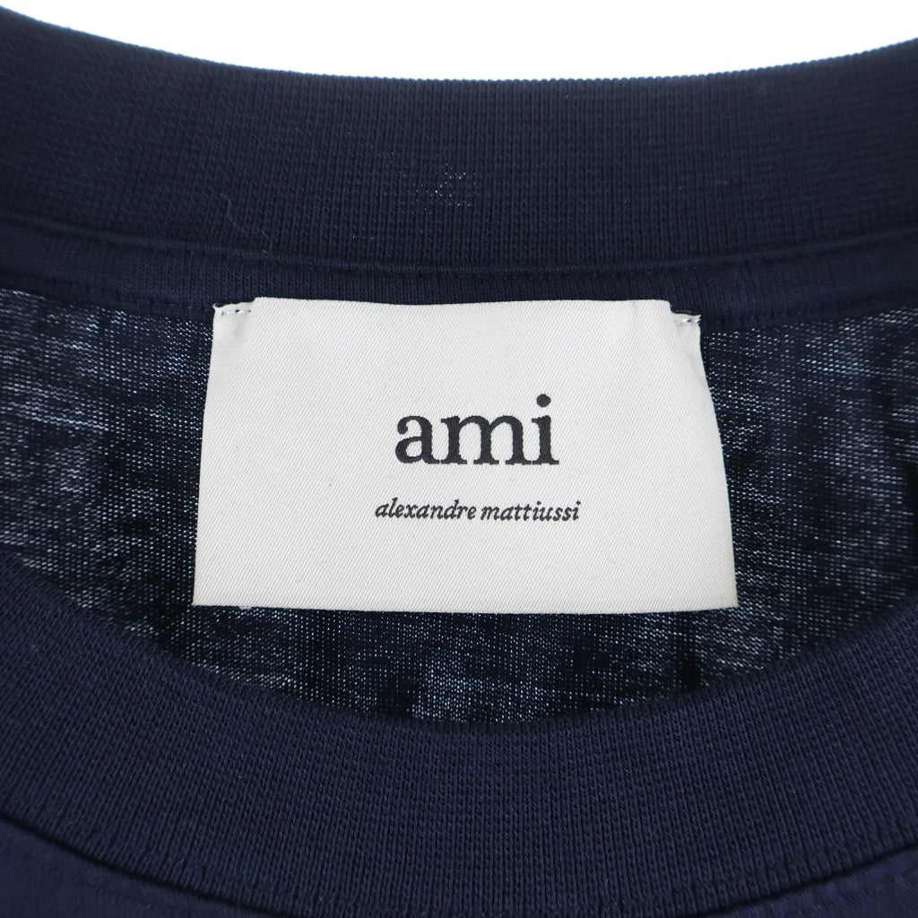 ami paris(アミパリス) フロントロゴ刺繍半袖Tシャツ ネイビー #XXL