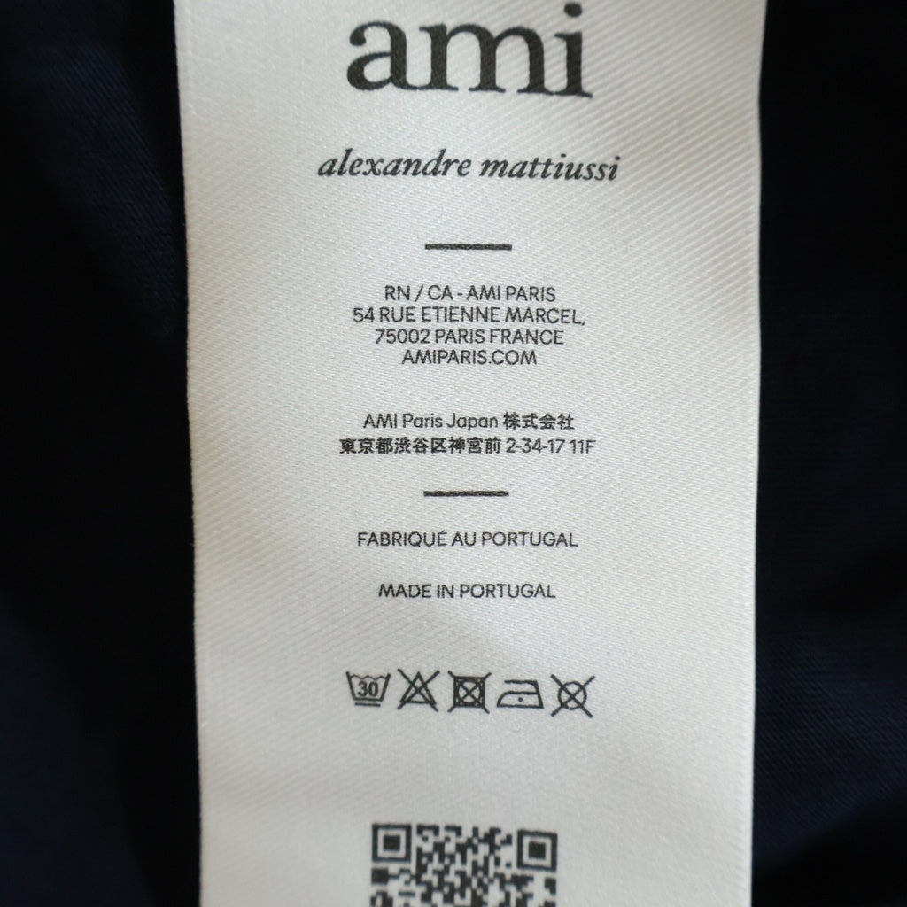 ami paris(アミパリス) フロントロゴ刺繍半袖Tシャツ ネイビー #XXL