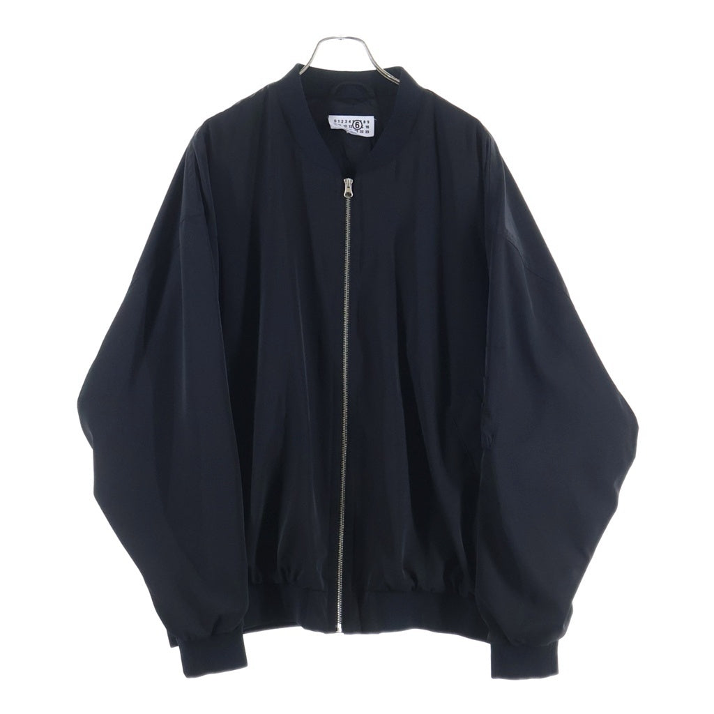 MM6 Maison Margiela(エムエムシックスメゾンマルジェラ) 24SS ポリエステル オーバーサイズ ジップアップ ボンバージャケット ブルゾン ブラック SH0AM0002 S54445