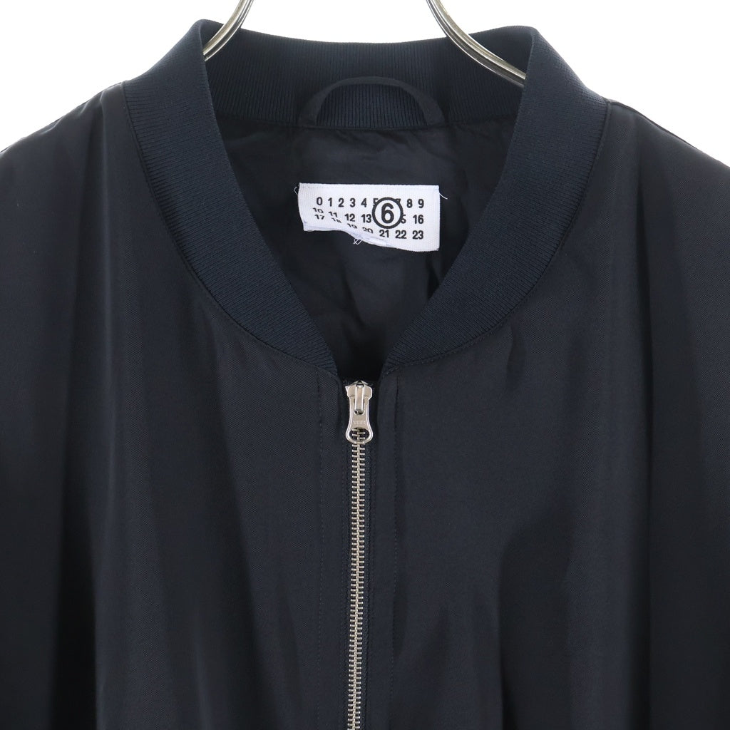 MM6 Maison Margiela(エムエムシックスメゾンマルジェラ) 24SS ポリエステル オーバーサイズ ジップアップ ボンバージャケット ブルゾン ブラック SH0AM0002 S54445