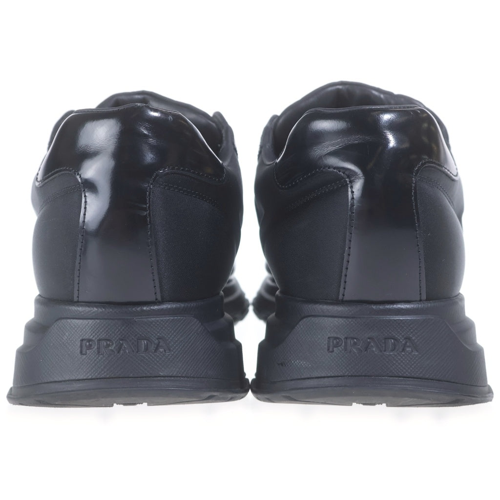 PRADA(プラダ) トライアングル レースアップ スニーカー ブラック レザー #9 2EE369