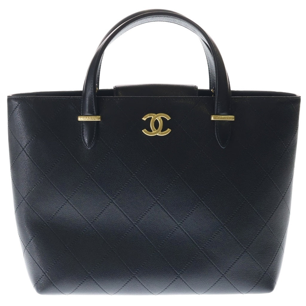 CHANEL(シャネル) マトラッセ クラシックショッピングバッグ ハンドバッグ トートバッグ ショルダーバッグ ブラック キャビアスキン AS5777 ゴールド金具 レディース