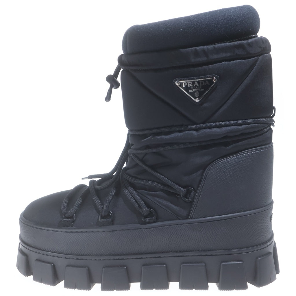 PRADA(プラダ) Re-Nylon GABARDINE APRES-SKI リナイロン ギャバジン アプレスキーブーツ アフタースキー ロングブーツ トライアングルロゴ ブラック 2U007N_3LFV_F0002_F_040