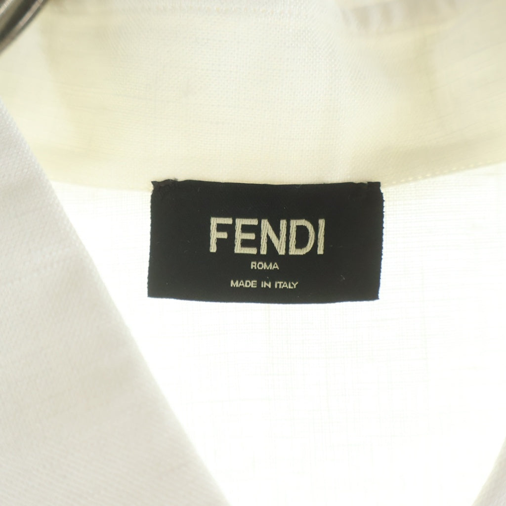 FENDI(フェンディ) ロゴプリント 半袖シャツ ホワイト #43 FS0966