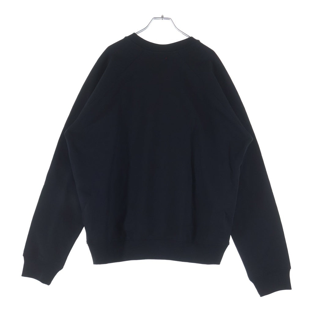 N21 numero ventuno(ヌメロ ヴェントゥーノ) フロントロゴプリント クルーネックトレーナー スウェット ブラック #XL