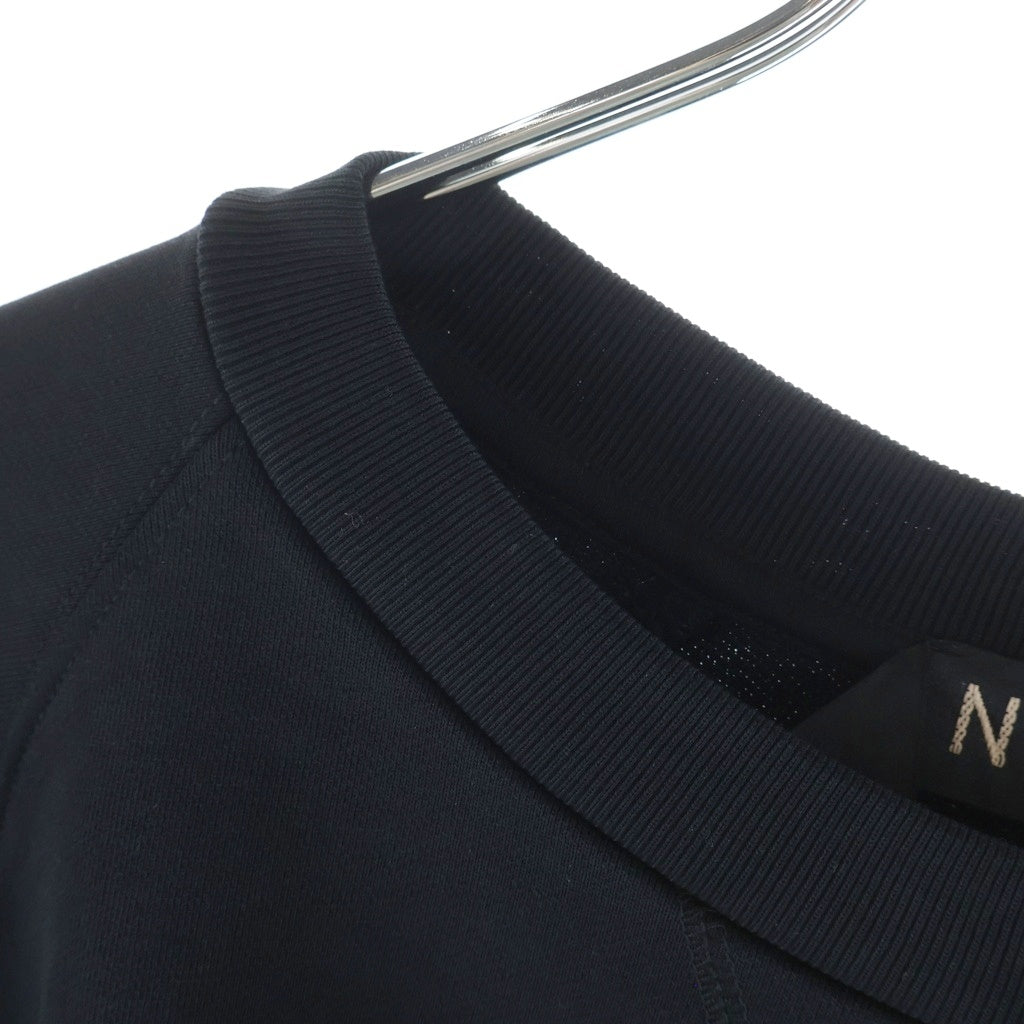 N21 numero ventuno(ヌメロ ヴェントゥーノ) フロントロゴプリント クルーネックトレーナー スウェット ブラック #XL