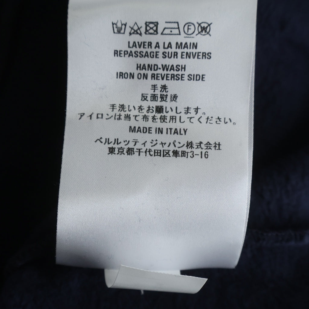 Berluti(ベルルッティ) カリグラフィ刺繍 プルオーバーパーカー フーディー コットン ネイビー R23JHL33JBAG