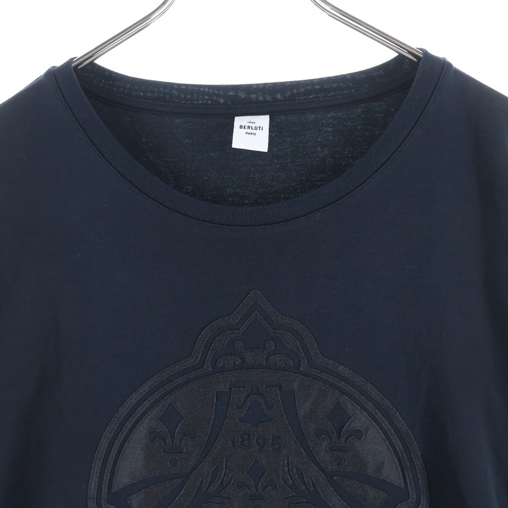 Berluti(ベルルッティ) フロントロゴ 半袖 Tシャツ カットソー ブラック R18JRS51JAEK