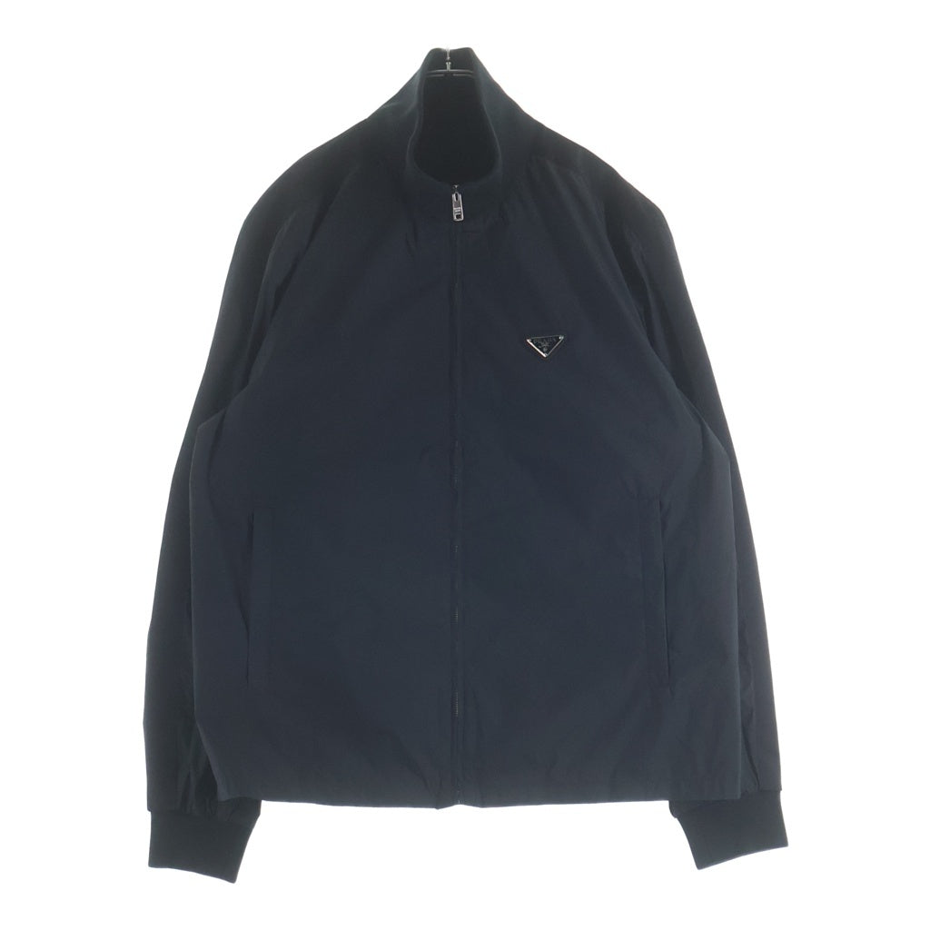 PRADA(プラダ) トライアングルロゴプレート シルクブレンド ナイロン ジップアップジャケット ブルゾン ブラック SGC469