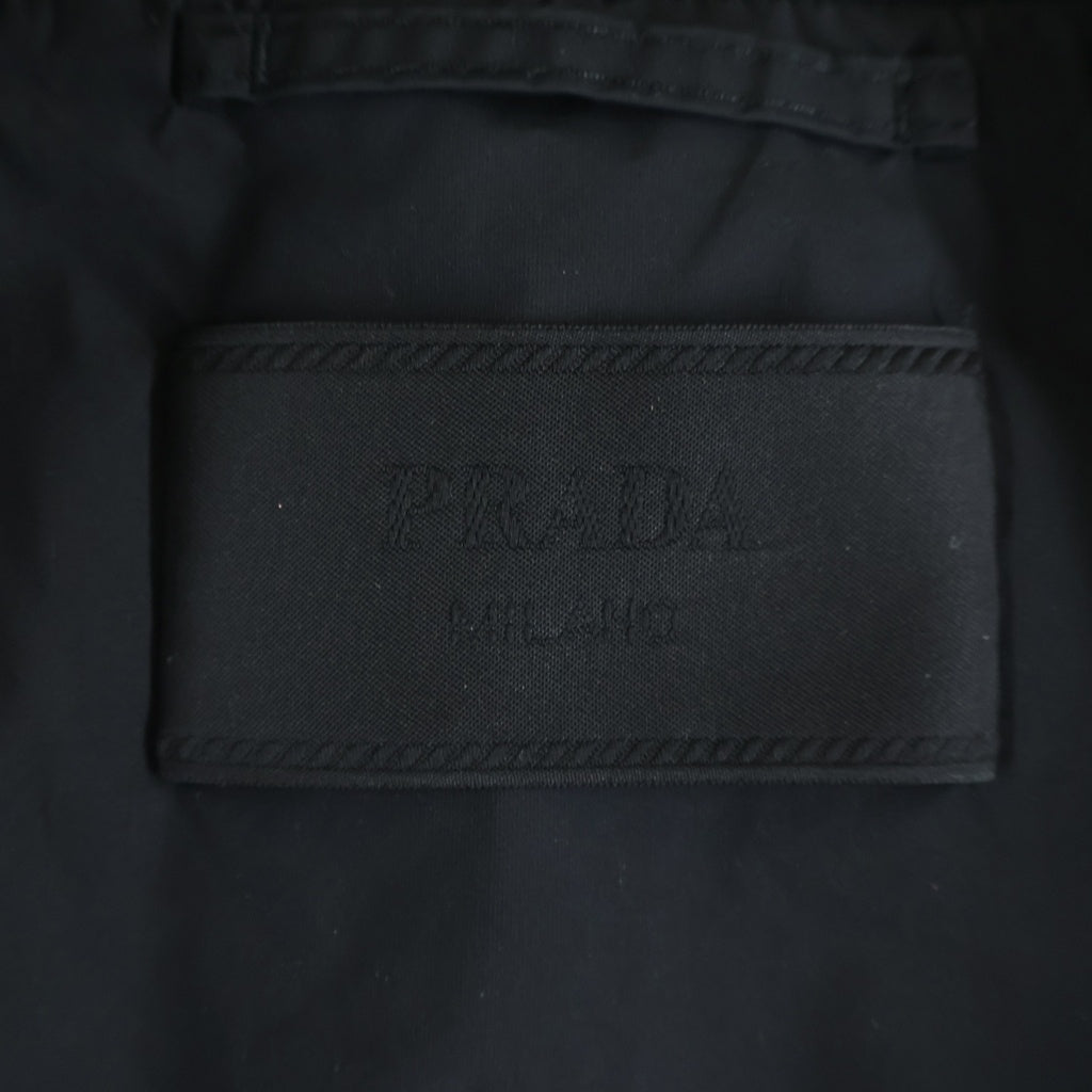 PRADA(プラダ) トライアングルロゴプレート シルクブレンド ナイロン ジップアップジャケット ブルゾン ブラック SGC469