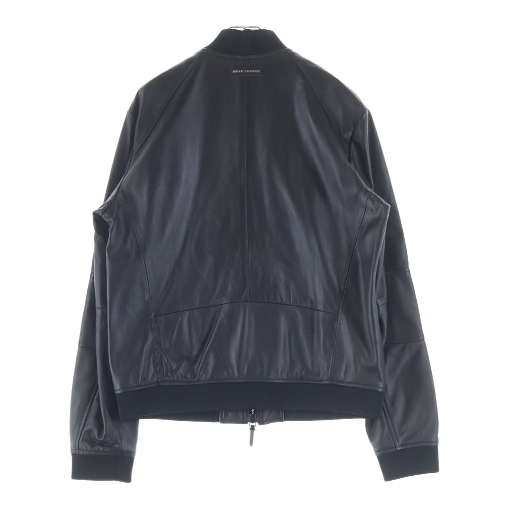 Armani Exchange(アルマーニ エクスチェンジ) ラムスキン レザー ジップアップ ジャケット ブルゾン ブラック 3GZB07 ZL08Z