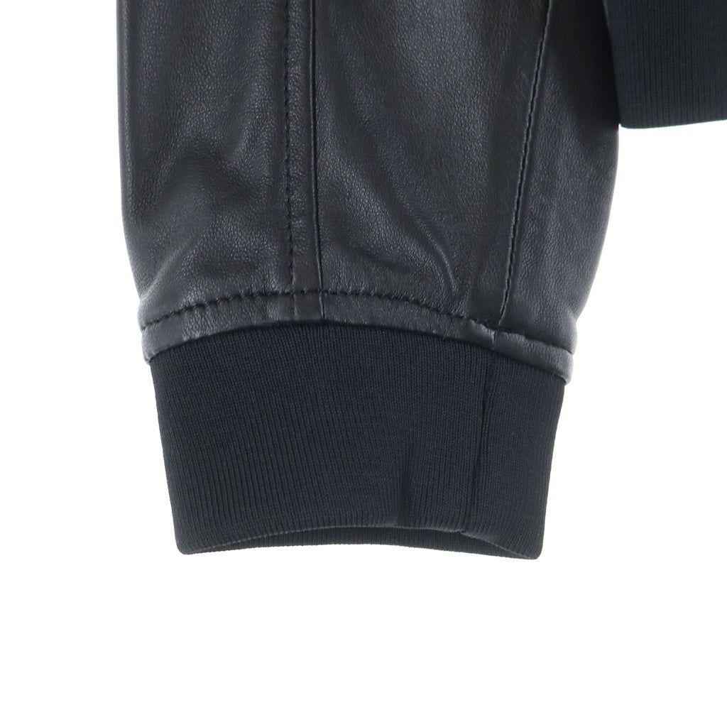 Armani Exchange(アルマーニ エクスチェンジ) ラムスキン レザー ジップアップ ジャケット ブルゾン ブラック 3GZB07 ZL08Z