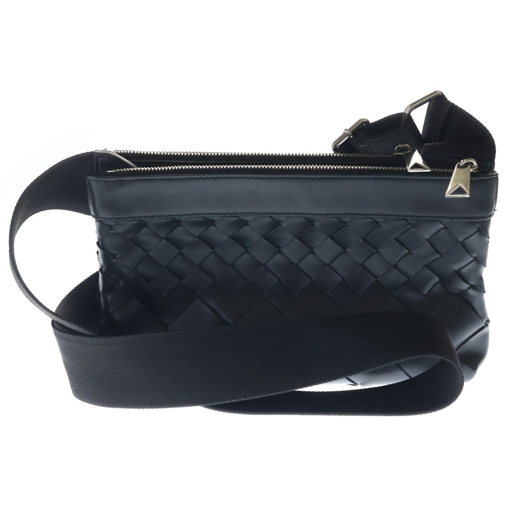 BOTTEGA VENETA(ボッテガヴェネタ) イントレチャート デュオ レザー ショルダーバッグ ブラック レディース