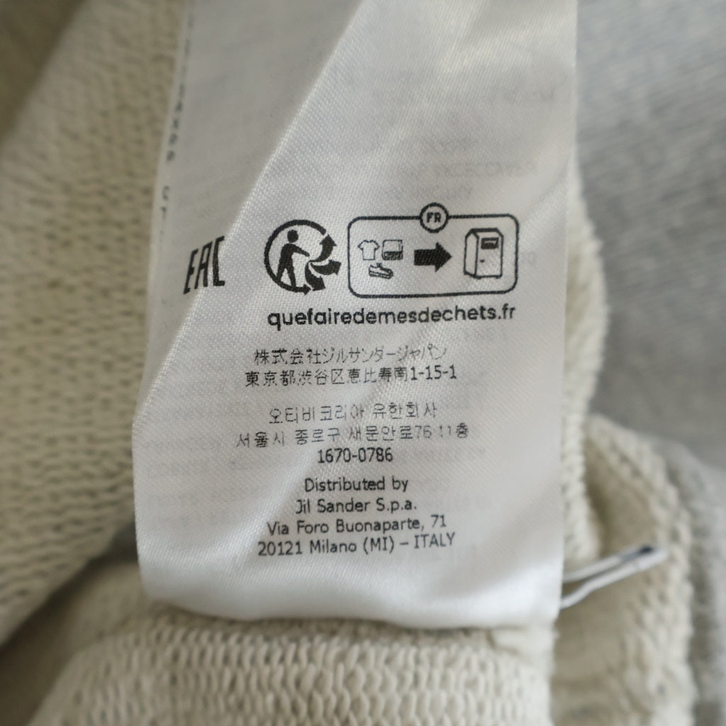 JIL SANDER +(ジルサンダープラス) 23AW ロゴプリント プルオーバースウェットパーカー フーディー グレー J47GU0002 J20010