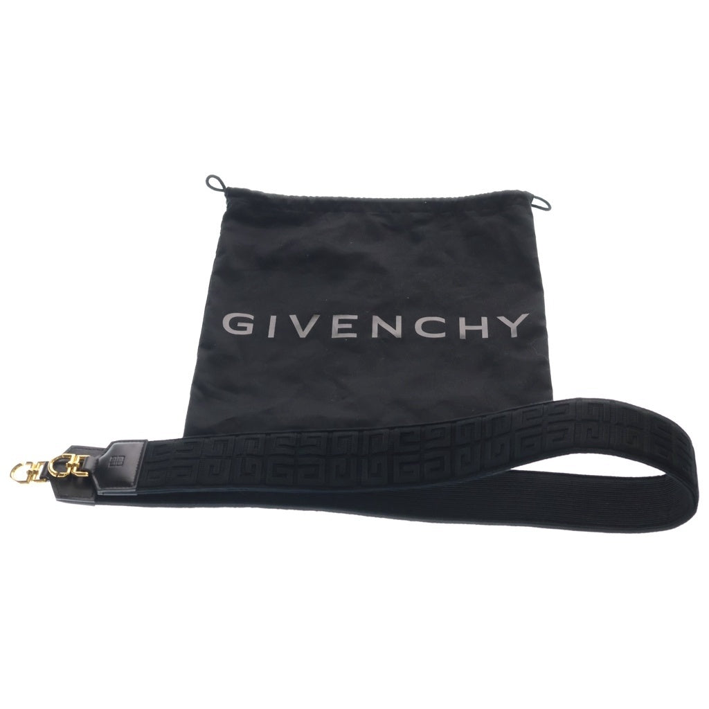 GIVENCHY(ジバンシィ) 4G 総柄ジャガード ロゴ刺繍 キャンバス レザー 2WAY ハンド ショルダーバッグ ゴールド金具 ブラック レディース