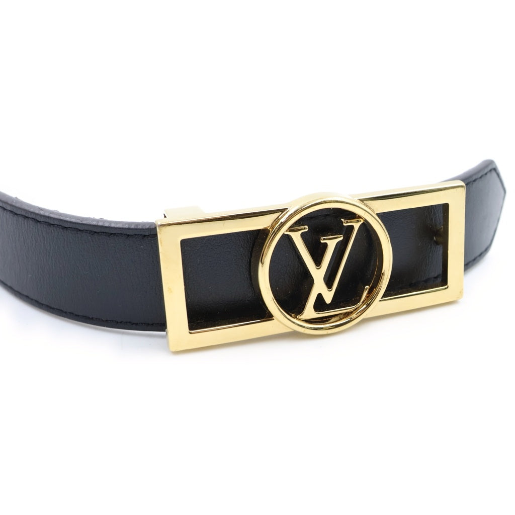LOUIS VUITTON(ルイヴィトン) ドーフィーヌ 25MM リバーシブル モノグラム レザー ベルト ブラック/ブラウン ゴールド金具 M0203 レディース