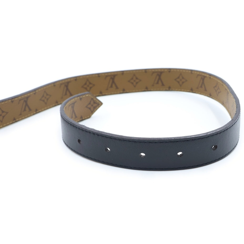 LOUIS VUITTON(ルイヴィトン) ドーフィーヌ 25MM リバーシブル モノグラム レザー ベルト ブラック/ブラウン ゴールド金具 M0203 レディース