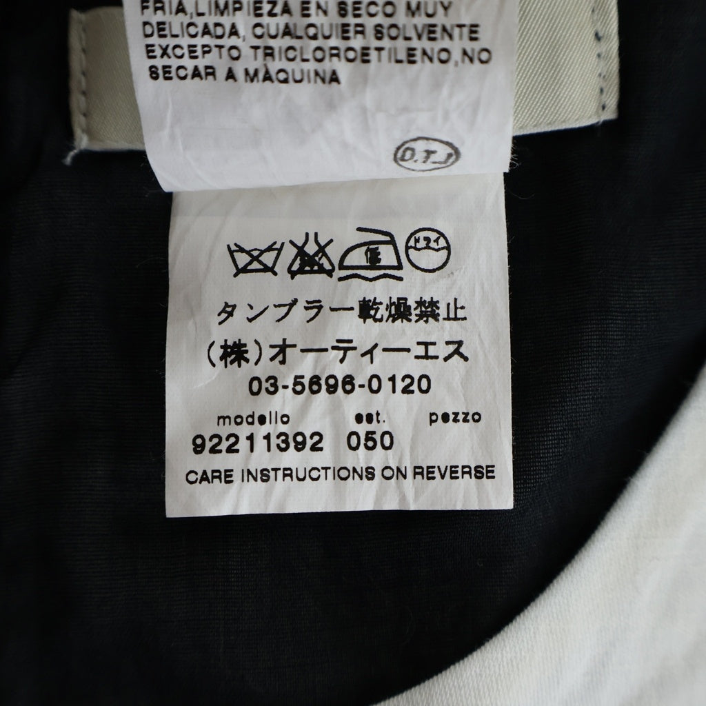 S MAX MARA(エス マックスマーラ) バイカラー バックジップデザイン ノースリーブワンピース ドレス リネン 92211392 ブラック/ホワイト レディース