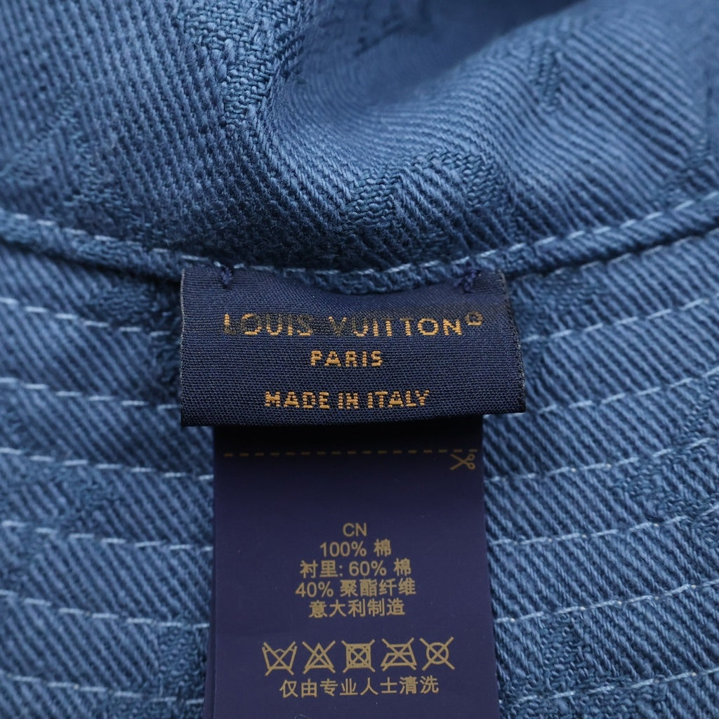 LOUIS VUITTON(ルイヴィトン) LVプレイ アクアガーデン モノグラム バケットハット コットン ブルー×ホワイト M7139L