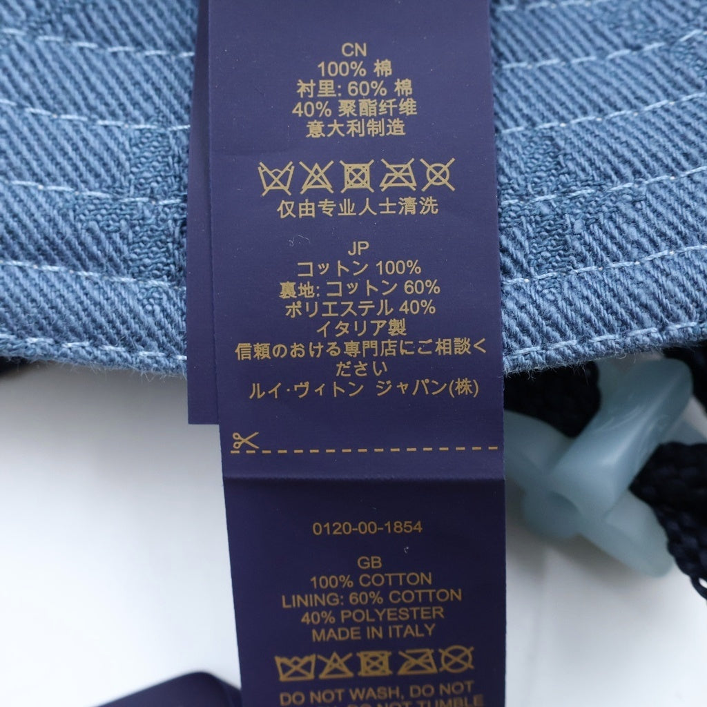 LOUIS VUITTON(ルイヴィトン) LVプレイ アクアガーデン モノグラム バケットハット コットン ブルー×ホワイト M7139L