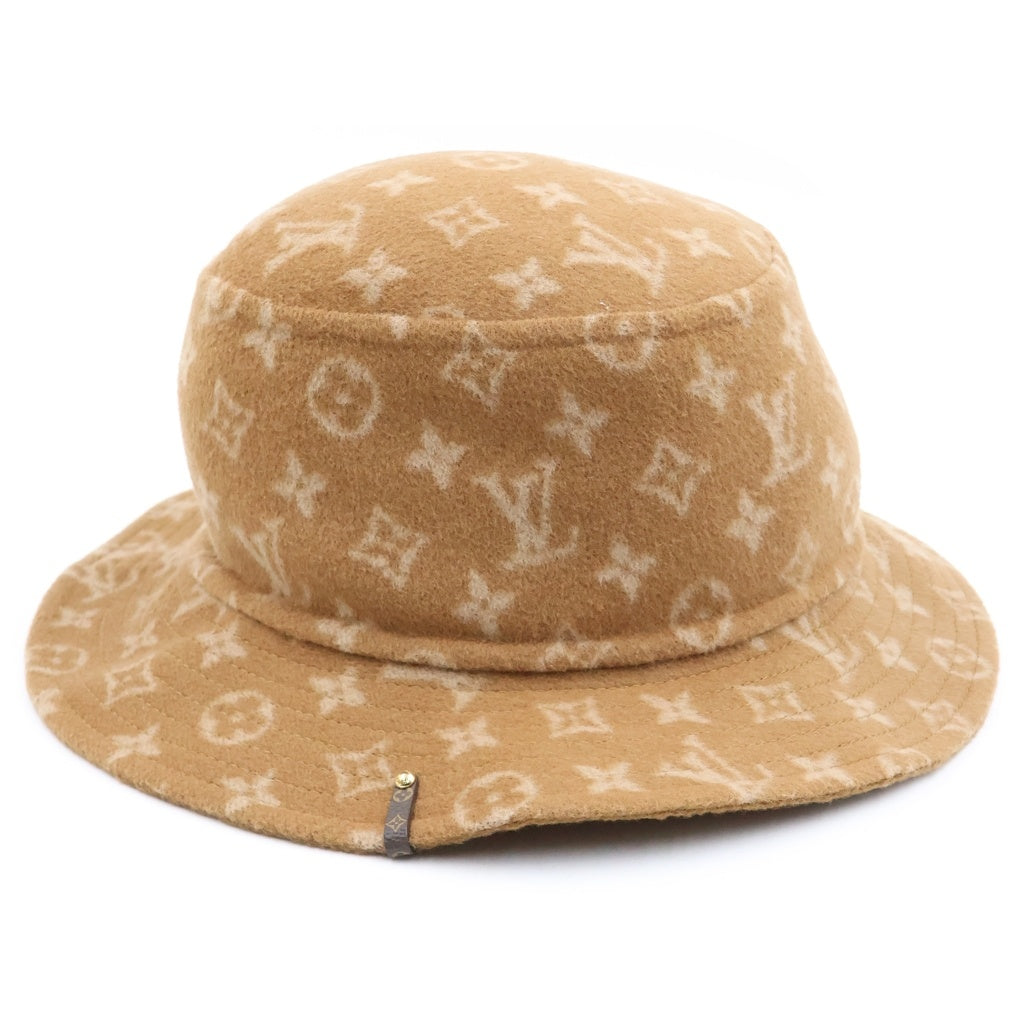 LOUIS VUITTON(ルイヴィトン) モノグラム ボブ キャリーオン ハット ウール バケットハット ブラウン #S M77294