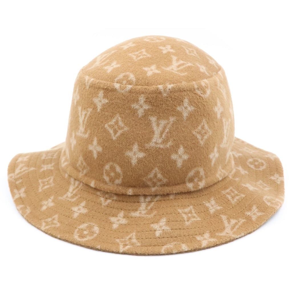 LOUIS VUITTON(ルイヴィトン) モノグラム ボブ キャリーオン ハット ウール バケットハット ブラウン #S M77294