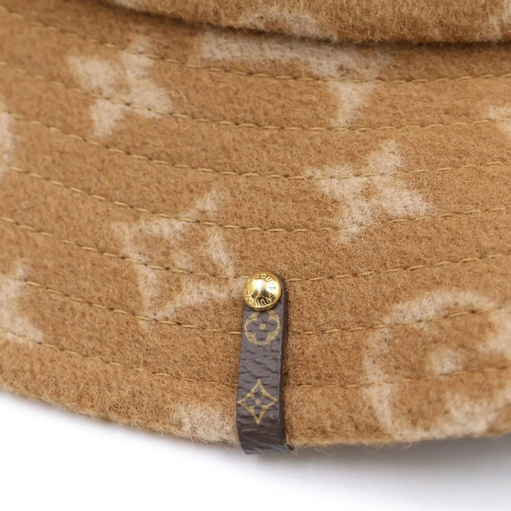 LOUIS VUITTON(ルイヴィトン) モノグラム ボブ キャリーオン ハット ウール バケットハット ブラウン #S M77294
