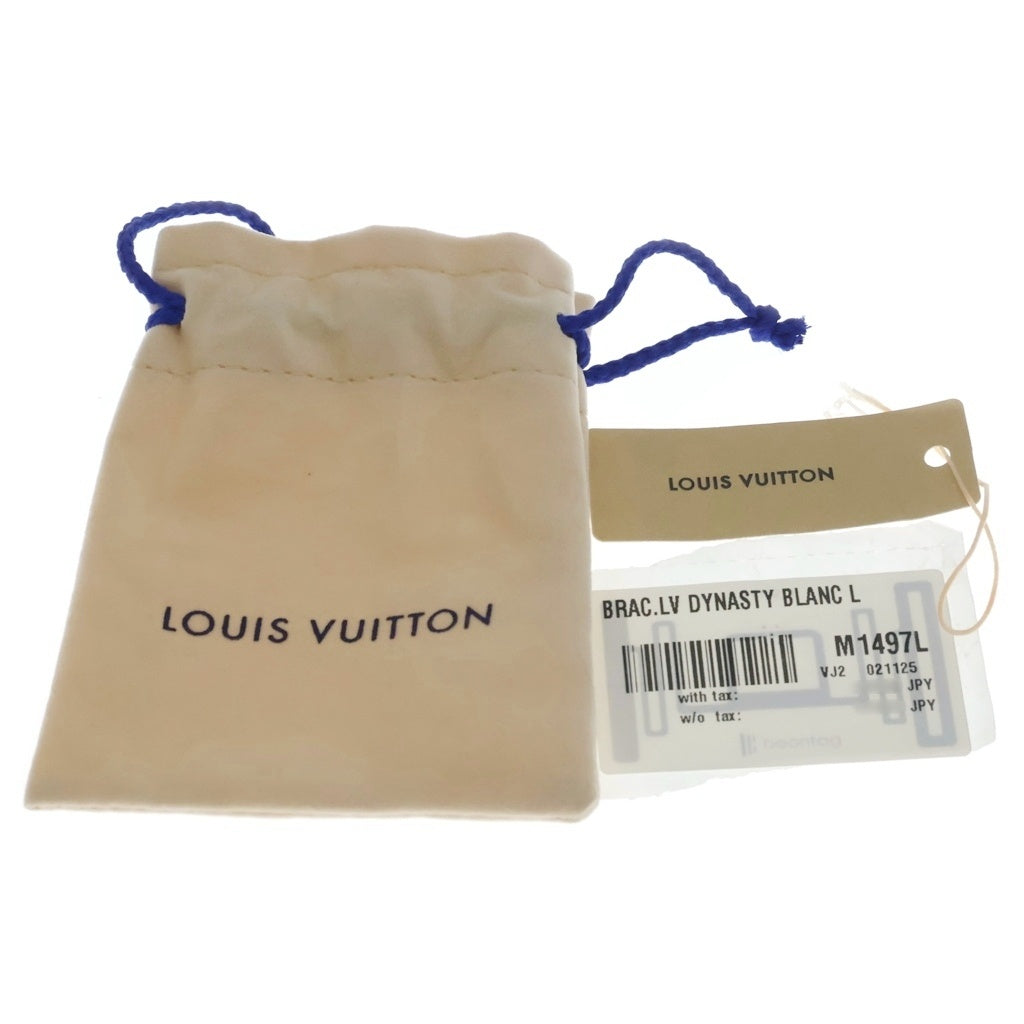 LOUIS VUITTON(ルイヴィトン) LV ダイナスティ メタル フェイクパール ラインストーン ブレスレット ゴールド×ホワイト #L M1497L レディース