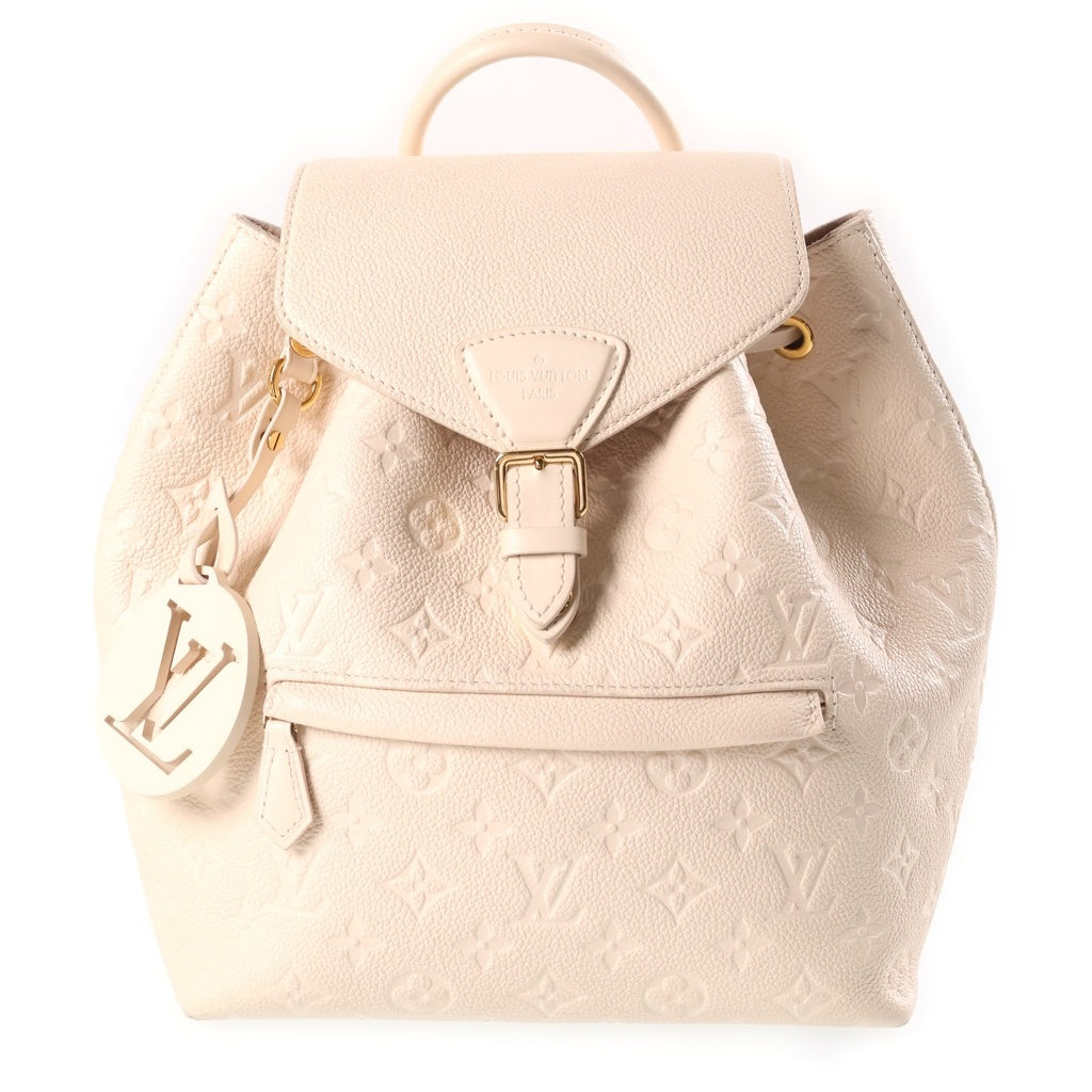 LOUIS VUITTON(ルイヴィトン) モノグラム・アンプラント モンスリPM クレーム リュックサック バックパック アイボリー レザー M45397 ゴールド金具 レディース